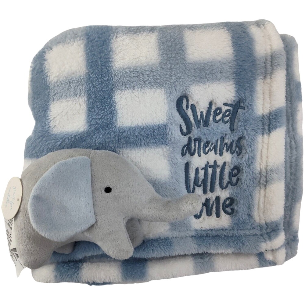 Sweet Dreams Little One SL Home Fashions Elephant Lovey Plush Blanket Lot New